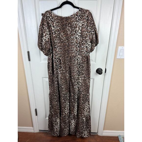 ASOS design Women's 16 Leopard Print Tiered Maxi Maternity Smocked Front Dress - Picture 9 of 9